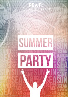 yaz plaj partisi el ilanı - vektör tasarımı