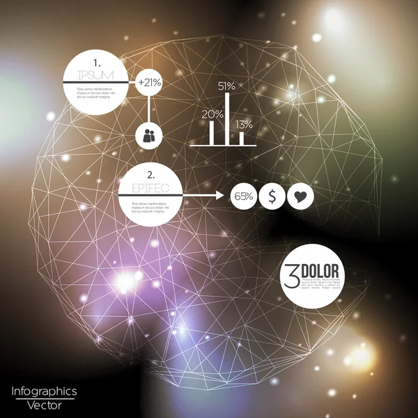 Infografica con sfondo astratto - Illustrazione vettoriale — Vettoriale Stock