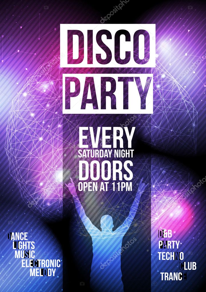 disco party flyer background template vector illustration stock flyer soiree disco