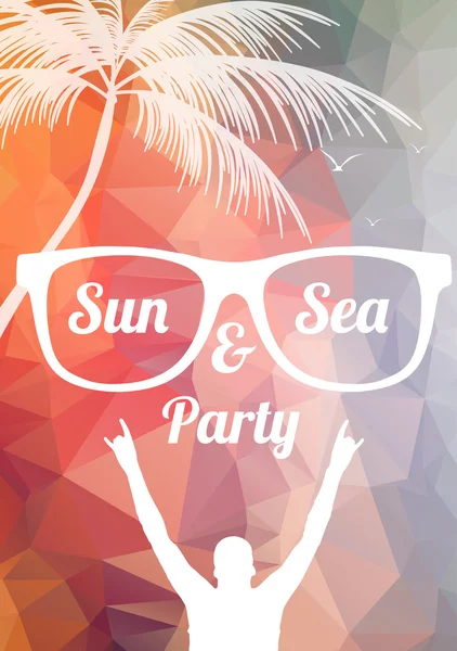 Summer Beach Party Flyer - Design vettoriale — Vettoriale Stock