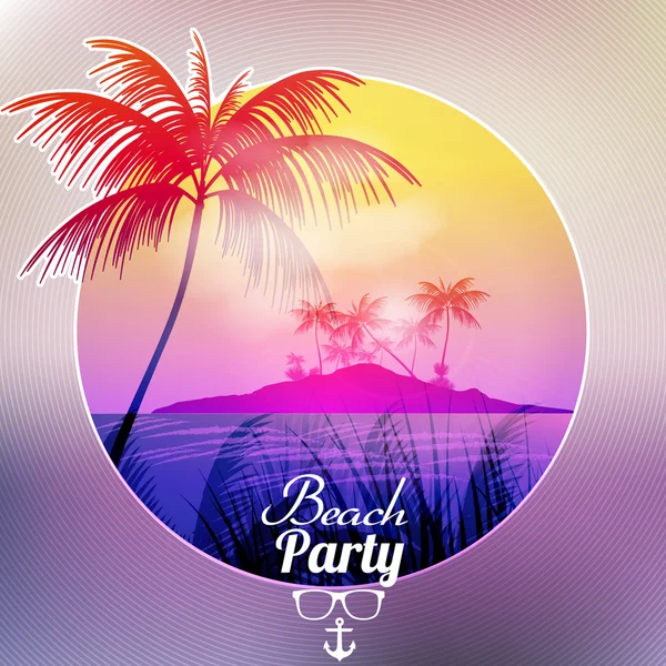 Summer Beach Party Flyer - Design de vetores — Vetor de Stock