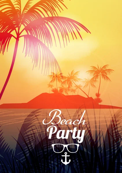 Sommaren beach party flyer - vektor design — Stock vektor