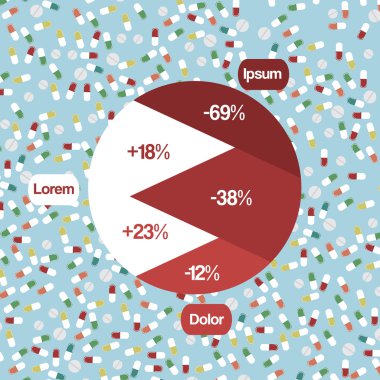 arka plan Infographic - vektör çizim ile Dikişsiz hapları desen