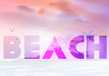 lato plaża strony flyer szablon - ilustracja wektorowa