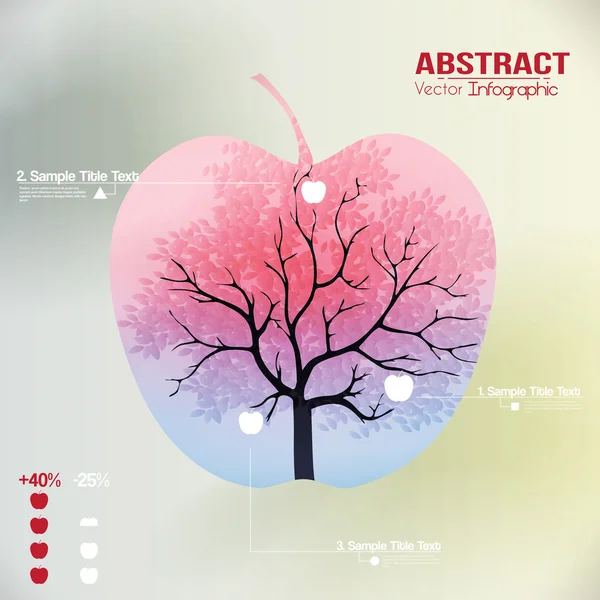 Infographic of Ecology, Concept Design with  Tree - Vector Illustration — Stock Vector