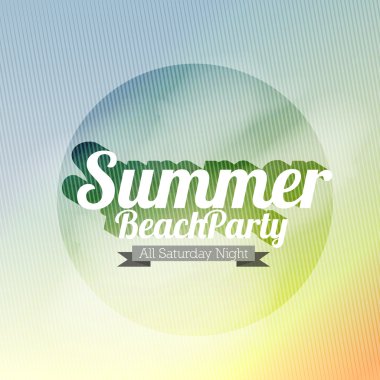 Retro yaz plaj partisi yaz kaligrafi tasarımları - vektör çizim