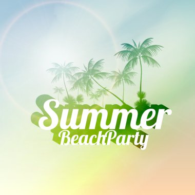 Retro yaz plaj partisi yaz kaligrafi tasarımları - vektör çizim