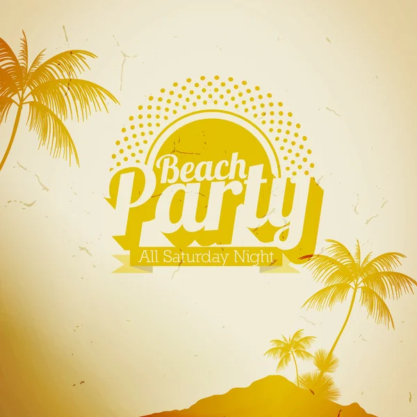 Retro Summer Beach Party Diseños caligráficos de verano - Ilustración vectorial — Archivo Imágenes Vectoriales