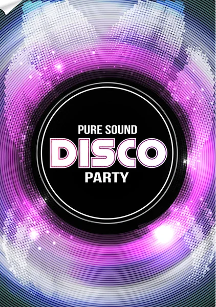 Disco Party Flyer Background Template - Vector Illustration — Stock Vector