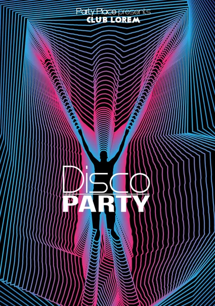 Retro Disco Party Flyer Vorlage - Vektorillustration — Stockvektor