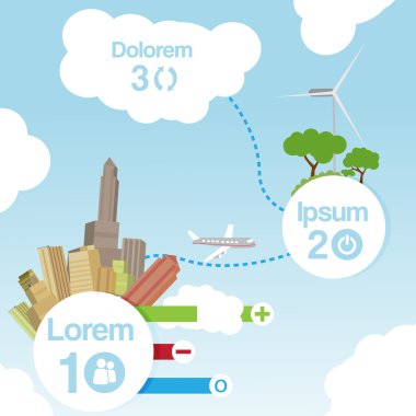 Retro şehir geçmiş Infographic - vektör çizim ile