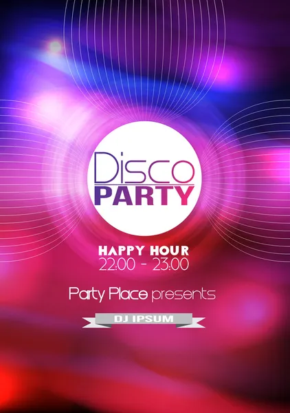 Disco Party Flyer Background Template - Illustration vectorielle — Image vectorielle