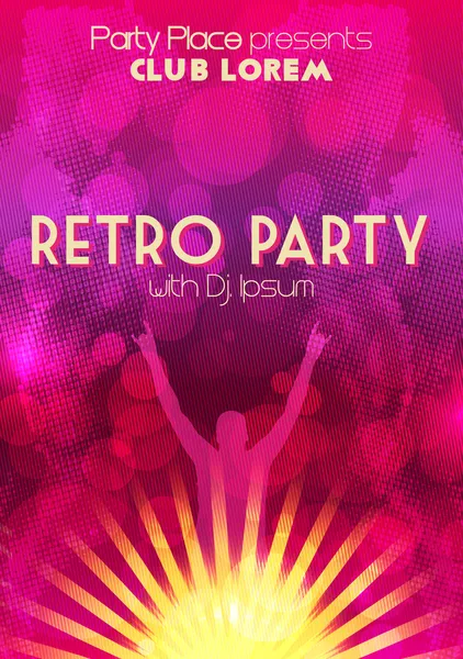 Disco Party Flyer Background Template - Vector Illustration — Stock Vector