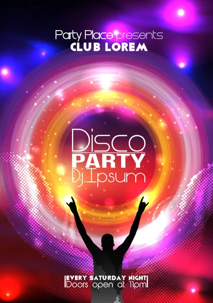 Disco Party Flyer Hintergrundvorlage - Vektorillustration — Stockvektor