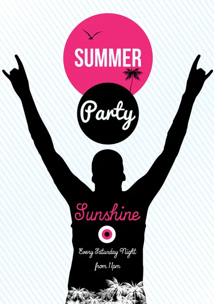 Καλοκαίρι παραλία κόμμα αφίσα - εικονογράφηση φορέας — Διανυσματικό Αρχείο
