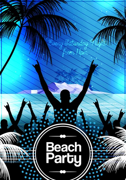 Yaz plaj partisi poster - vektör çizim — Stok Vektör