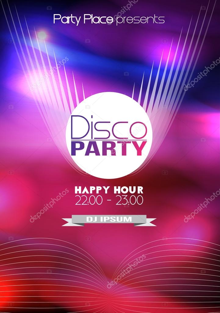 Disco Party Flyer Background Template - Vector Illustration Stock Vector  Image by ©inbevel13 #47621553