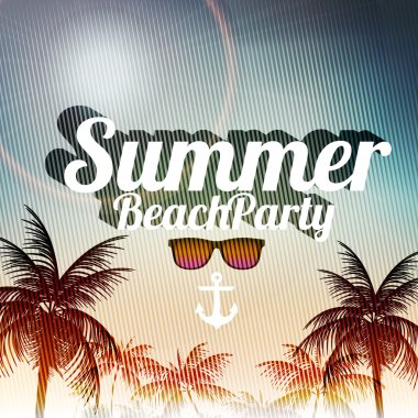 lato plaża strony flyer szablon - ilustracja wektorowa