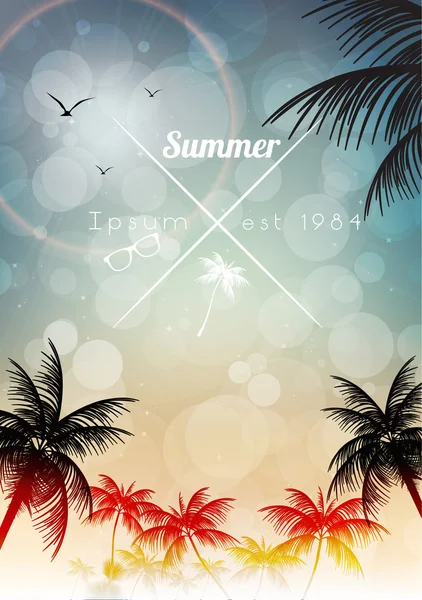 Retro Summer Calligraphic Design - Vector Illustration — Stock Vector