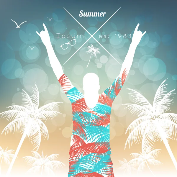 Καλοκαίρι παραλία κόμμα flyer πρότυπο - εικονογράφηση φορέας — Διανυσματικό Αρχείο