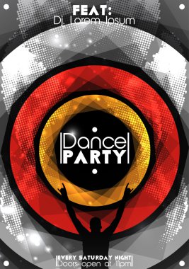 dans partisi afiş arka plan şablonu - vektör çizim