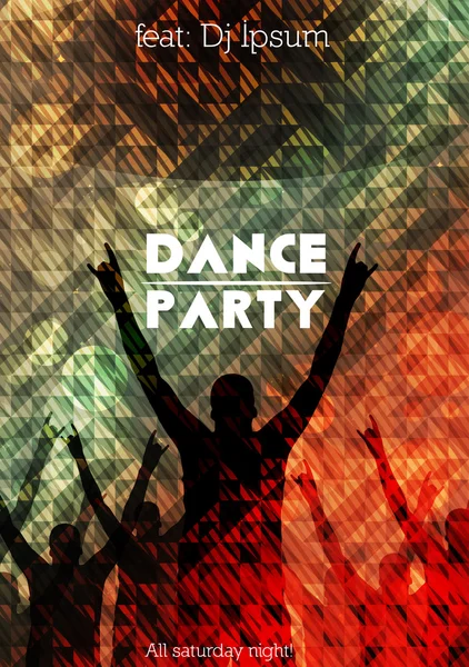 Dance party affisch bakgrund mall - vektor illustration — Stock vektor