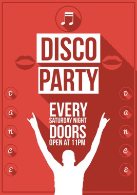 minimal düz dans partisi afiş arka plan şablonu - vektör çizim