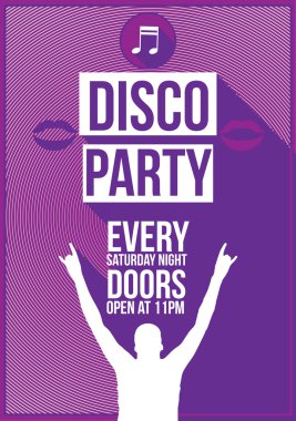 minimal düz dans partisi afiş arka plan şablonu - vektör çizim