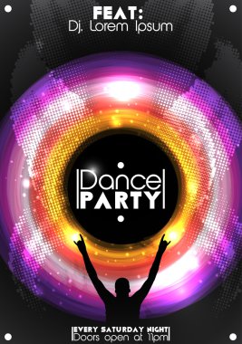 dans partisi afiş arka plan şablonu - vektör çizim