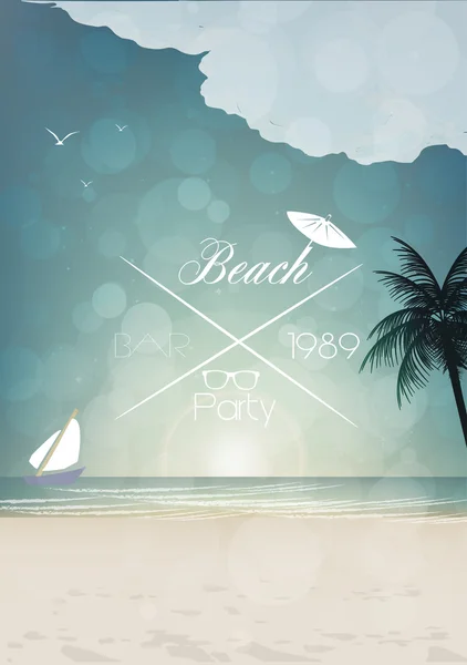 deniz görünümü parti poster - vektör çizim