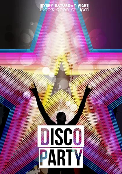 Disco party plakat - ilustracja wektorowa — Wektor stockowy