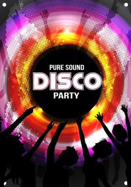 disko parti poster - vektör çizim
