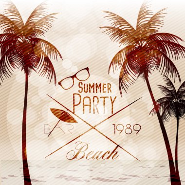 deniz görünümü parti poster - vektör çizim