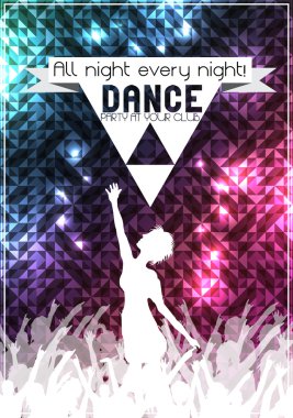 disko parti afiş arka plan şablonu - vektör çizim