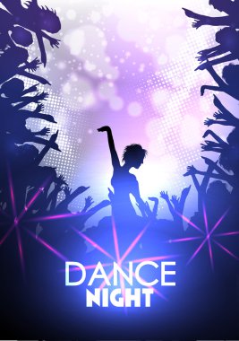 disko parti afiş arka plan şablonu - vektör çizim