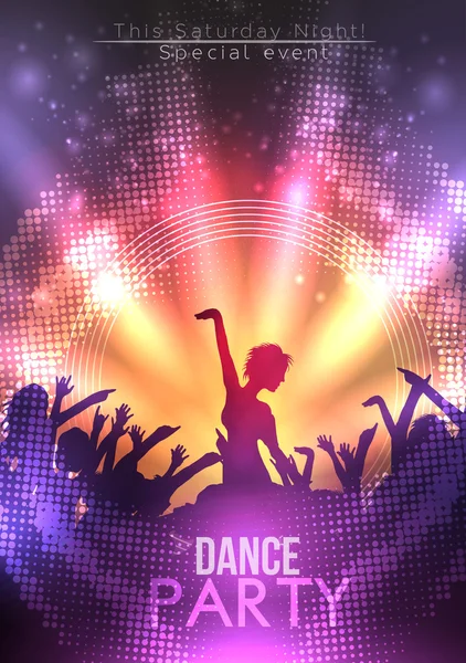 disko parti afiş arka plan şablonu - vektör çizim