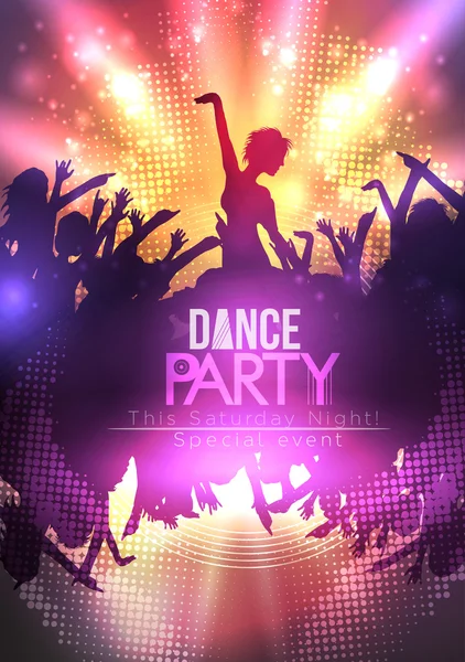 Disco Party Poster Background Template - Vector Illustration — Stock Vector
