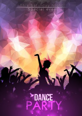 dans partisi afiş arka plan şablonu - vektör çizim