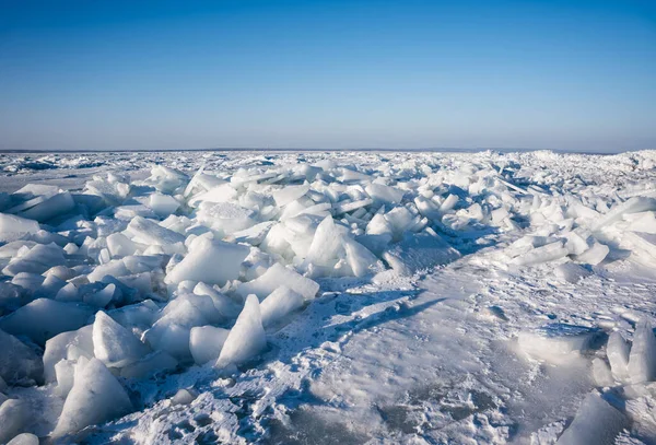 Des Blocs Glace Sur Mer Russie Vladivostok Floes Glace Photo — Photo