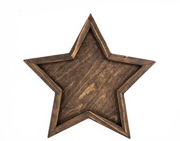 star shaped wooden cutting board. Dish. Isolate and top view. High quality photo