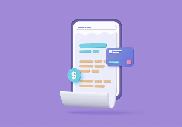 Factuurbetaling Met Kredietkaart Financiële Zekerheid Voor Online Winkelen Online Betaalkaart — Stockvector