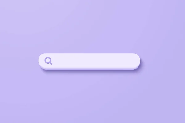 Minimal Search Bar Magnifying Glass Blank Search Bar Purple Background — Vetor de Stock