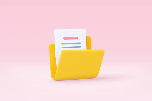 Folder Paper Management File Document Efficient Work Project Plan Concept — Stok Vektör