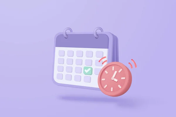 Calendar Marked Date Important Day Purple Background Calendar Mark Schedule — Stock Vector