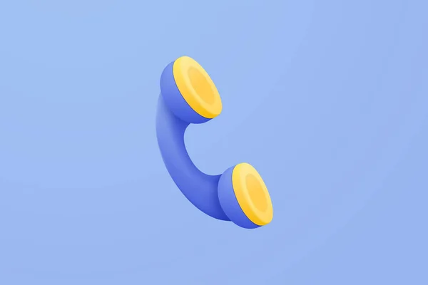 Minimal Call Phone Bubble Talk Blue Background Talking Service Support — ストックベクタ