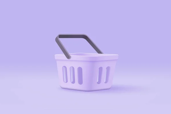 Shopping Bag Online Shopping Digital Marketing Concept Basket Minimal Icon - Stok Vektor