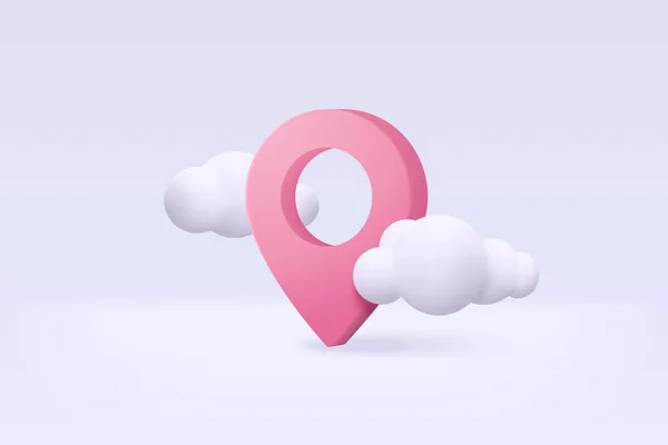 Location Point Marker Map Navigation Pin Icon Sign Isolated Cloud — Vector de stock