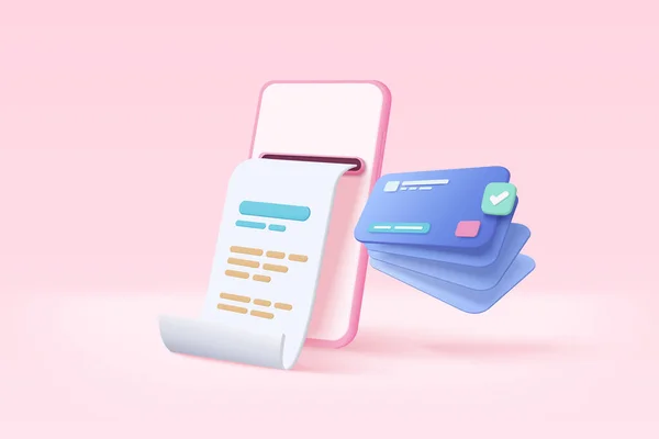 Pay Money Mobile Phone Banking Online Payments Concept Bill Smartphone — ストックベクタ