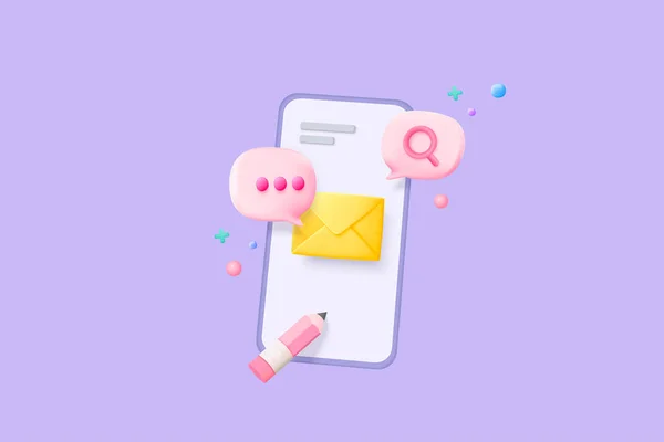 Mail Envelope Icon Notification New Message Mobile Phone Minimal Email — Image vectorielle