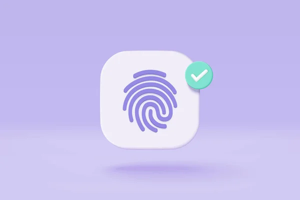 Fingerprint Cyber Secure Icon Digital Security Authentication Concept Finger Scan — Image vectorielle